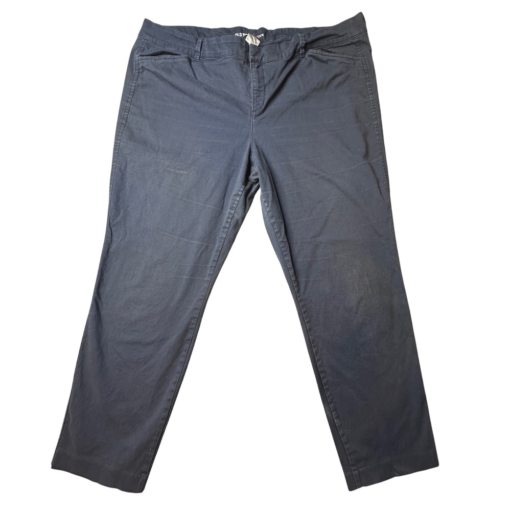 Old Navy Pants Womens 18 Darkest Hour Blue Pixie Chino Mid Rise Stretch Ankle